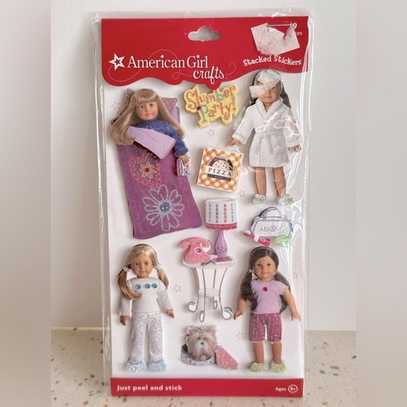 American Girl Doll Crafts Peel and Stick Stacked Stickers 9 Pieces‎ - Picture 1 of 2